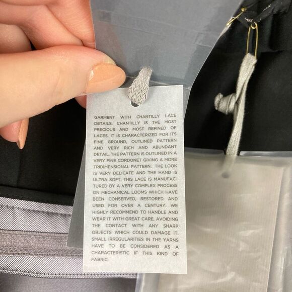 Tom Ford NWT Smoke Black Lace Hem Pencil Side Slit Skirt Cotton Silk IT 38 US 4 - Picture 8 of 15